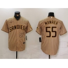 Men's San Diego Padres #55 Sean Manaea Khaki Cool Base Stitched Jerseys