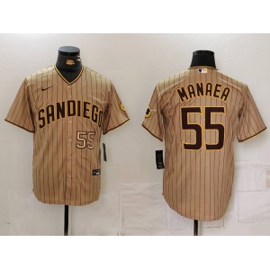 Men's San Diego Padres #55 Sean Manaea Khaki Cool Base Stitched Jerseys