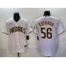 Men's San Diego Padres #56 Jeremiah Estrada White Cool Base Stitched Baseball Jersey