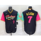 Men's San Diego Padres #7 Ha Seong Kim Number Black NEW 2023 City Connect Cool Base Stitched Jersey