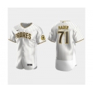 Mens San Diego Padres #71 Josh Hader White Brown Pinstripe Home FlexBase Player Jersey