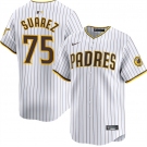 Men's San Diego Padres #75 Robert Suarez White 2024 Home Limited Stitched Baseball Jersey