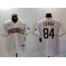 Men's San Diego Padres #84 Dylan Cease White Team Logo Stitched Cool Base Nike Jersey