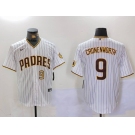 Men's San Diego Padres #9 Jake Cronenworth White Team Logo Stitched MLB Cool Base Nike Jerseys