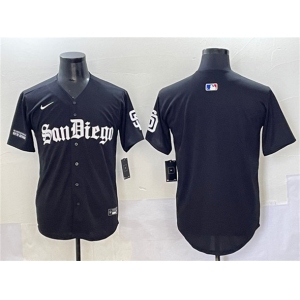 Men's San Diego Padres Blank Black Gothic Edition Vapor Limited Stitched Baseball Jersey