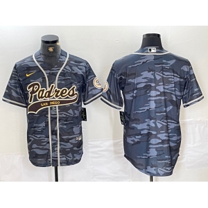 Men's San Diego Padres Blank Gray Camo Cool Base Stitched Jersey