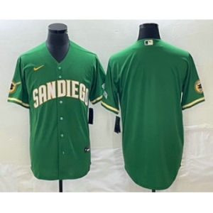 Men's San Diego Padres Blank Green Cool Base Stitched Baseball Jersey