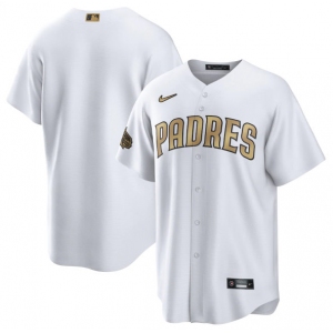 Men's San Diego Padres Blank White 2022 All-Star Cool Base Stitched Baseball Jersey