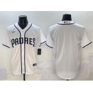 Men's San Diego Padres Blank White Cool Base Stitched Baseball Jersey