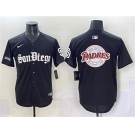 Men's San Diego Padres Team Big Logo Black Gothic Edition Vapor Limited Stitched Baseball Jersey