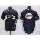 Men's San Diego Padres Team Big Logo Black Stitched Baseball Jersey