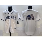 Men's San Diego Padres Team Big Logo White Cool Base Stitched Baseball Jersey