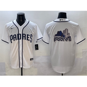 Men's San Diego Padres Team Big Logo White Cool Base Stitched Baseball Jersey