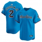 Men's Miami Marlins #2 Jazz Chisholm Jr. Blue Limited Stitched Baseball Jersey