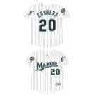Men's Miami Marlins #20 Miguel Cabrera White 2003 Throwback Stitched Baseball Jersey