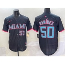 Men's Miami Marlins #50 Agustín Ramírez Black 2025 City Connect Limited Stitched Baseball Jersey