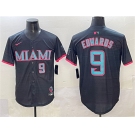 Men's Miami Marlins #9 Xavier Edwards Black 2025 City Connect Limited Stitched Jersey