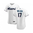 Men's Nike Miami Marlins #17 Chad Wallach White Home 2020 Authentic Player Baseball Jersey