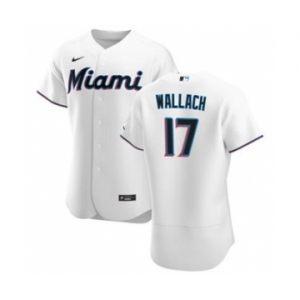 Men's Nike Miami Marlins #17 Chad Wallach White Home 2020 Authentic Player Baseball Jersey