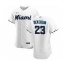 Men's Nike Miami Marlins #23 Corey Dickerson White Home 2020 Authentic Player Baseball Jersey