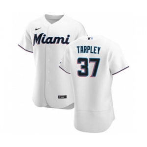 Men's Nike Miami Marlins #37 Stephen Tarpley White Home 2020 Authentic Player Baseball Jersey