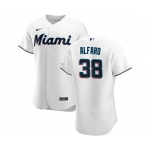 Men's Nike Miami Marlins #38 Jorge Alfaro White Home 2020 Authentic Player Baseball Jersey