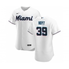 Men's Nike Miami Marlins #39 James Hoyt White Home 2020 Authentic Player Baseball Jersey