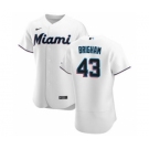 Men's Nike Miami Marlins #43 Jeff Brigham White Home 2020 Authentic Player Baseball Jersey