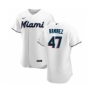 Men's Nike Miami Marlins #47 Harold Ramirez White Home 2020 Authentic Player Baseball Jersey