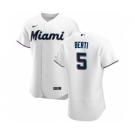 Men's Nike Miami Marlins #5 Jon Berti White Home 2020 Authentic Player Baseball Jersey