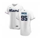 Men's Nike Miami Marlins #95 Trevor Rogers White Home 2020 Authentic Player Baseball Jersey