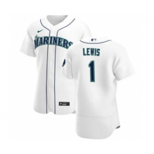 Men's Nike Seattle Mariners #1 Kyle Lewis White Home 2020 Authentic Player Baseball Jersey