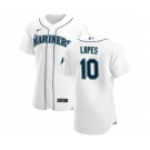 Men's Nike Seattle Mariners #10 Tim Lopes White Home 2020 Authentic Player Baseball Jersey