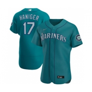 Men's Nike Seattle Mariners #17 Mitch Haniger 2020 Aqua Alternate Authentic Player Baseball Jersey