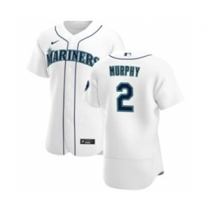 Men's Nike Seattle Mariners #2 Tom Murphy White Home 2020 Authentic Player Baseball Jersey