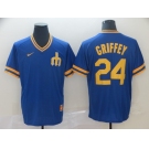 Men's Nike Seattle Mariners #24 Ken Griffey Blue M&N MLB Jersey