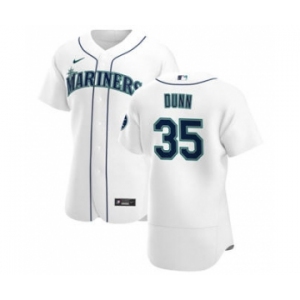 Men's Nike Seattle Mariners #35 Justin Dunn White Home 2020 Authentic Player Baseball Jersey
