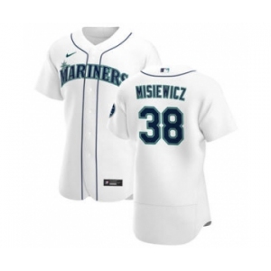 Men's Nike Seattle Mariners #38 Anthony Misiewicz White Home 2020 Authentic Player Baseball Jersey