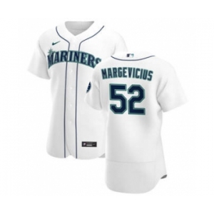 Men's Nike Seattle Mariners #52 Nick Margevicius White Home 2020 Authentic Player Baseball Jersey