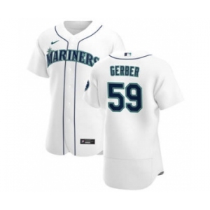 Men's Nike Seattle Mariners #59 Joey Gerber White Home 2020 Authentic Player Baseball Jersey