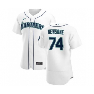 Men's Nike Seattle Mariners #74 Ljay Newsome White Home 2020 Authentic Player Baseball Jersey