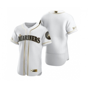 Men's Nike Seattle Mariners Blank White 2020 Authentic Golden Edition Baseball Jersey