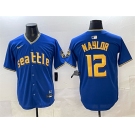 Men's Seattle Mariners #12 Josh Naylor Royal 2025 Limited Stitched jersey