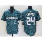 Men's Seattle Mariners #24 Ken Griffey Teal 2023 All Star Cool Base Stitched Jersey