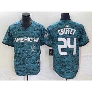 Men's Seattle Mariners #24 Ken Griffey Teal 2023 All Star Cool Base Stitched Jersey