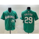 Men's Seattle Mariners #29 Cal Raleigh Aqua Limited Stitched jersey