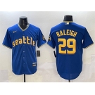 Men's Seattle Mariners #29 Cal Raleigh Royal City Connect Cool Base Stitched Baseball Jersey