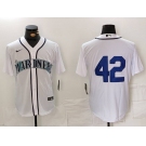 Men's Seattle Mariners #42 Jackie Robinson White Cool Base Stitched jersey
