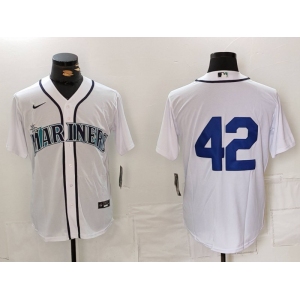 Men's Seattle Mariners #42 Jackie Robinson White Cool Base Stitched jersey