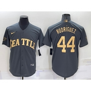 Men's Seattle Mariners #44 Julio Rodriguez Grey 2022 All Star Stitched Cool Base Nike Jersey